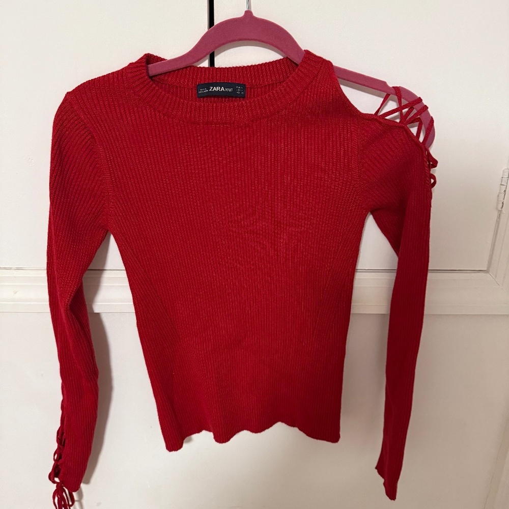Red Zara sweater